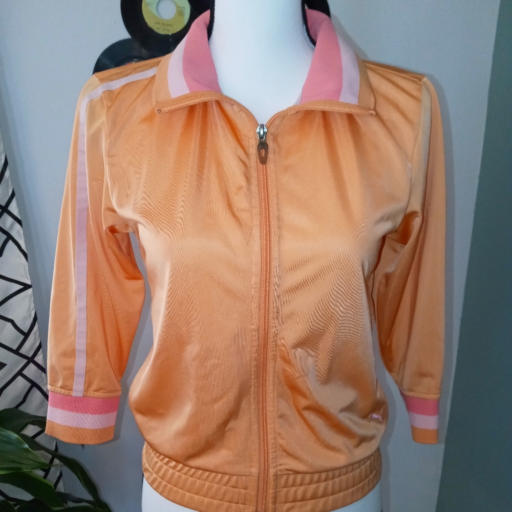 Puma track jacket, light Orange & Pink, Size Xs